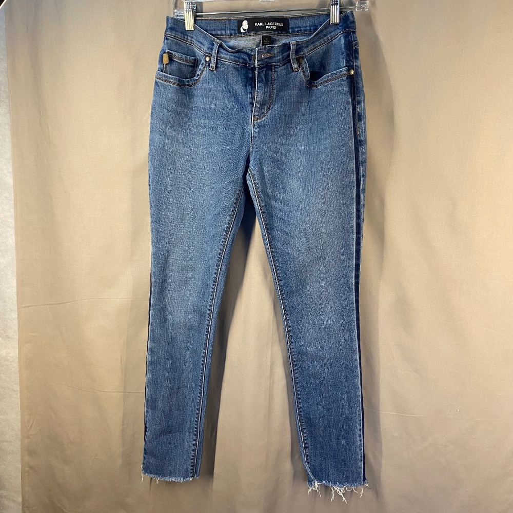 Karl Lagerfeld Paris Stretch Blue Jeans, two tone Blue, women Size 6